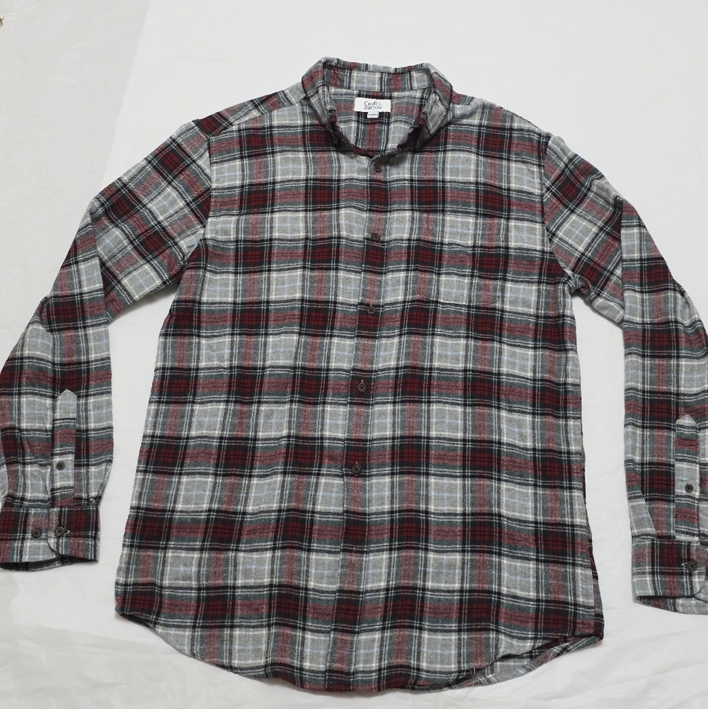Men's Croft and Barrow Casual Plaid Shirt - Red and Gray